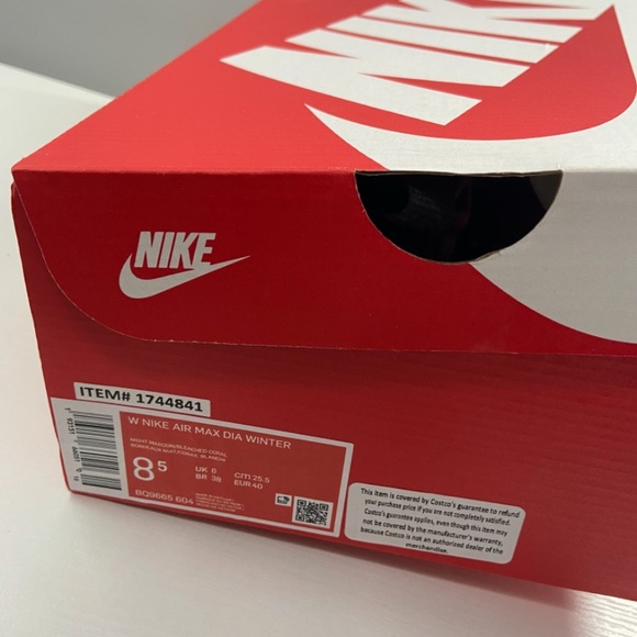 NEW WITH BOX NIKE AIR‎ MAX DIA WINTER MAROON WOMEN Sz 8.5 SLIP-ON SNEAKER SHOES - Picture 10 of 11